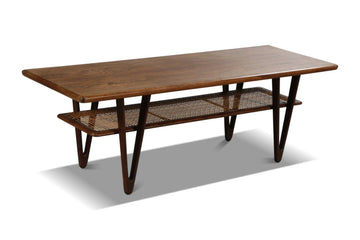 KURT ØSTERVIG V-LEGGED ROSEWOOD + CANE COFFEE TABLE Regular price